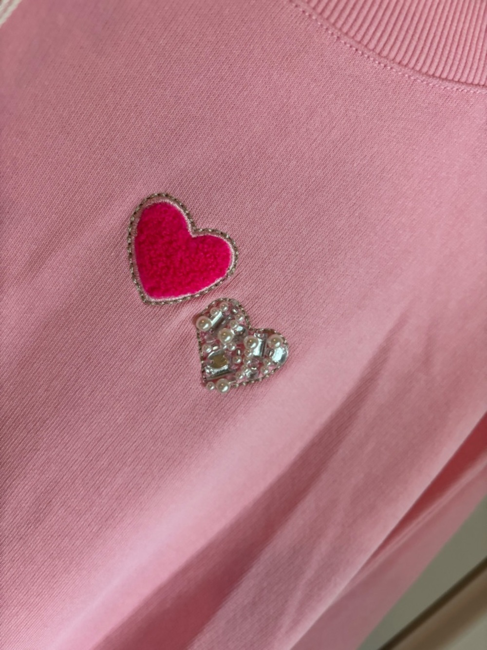 Lilly Pulitzer Pink Heart Embellished Sweatshirt NWT SIZE XL - Picture 5 of 6